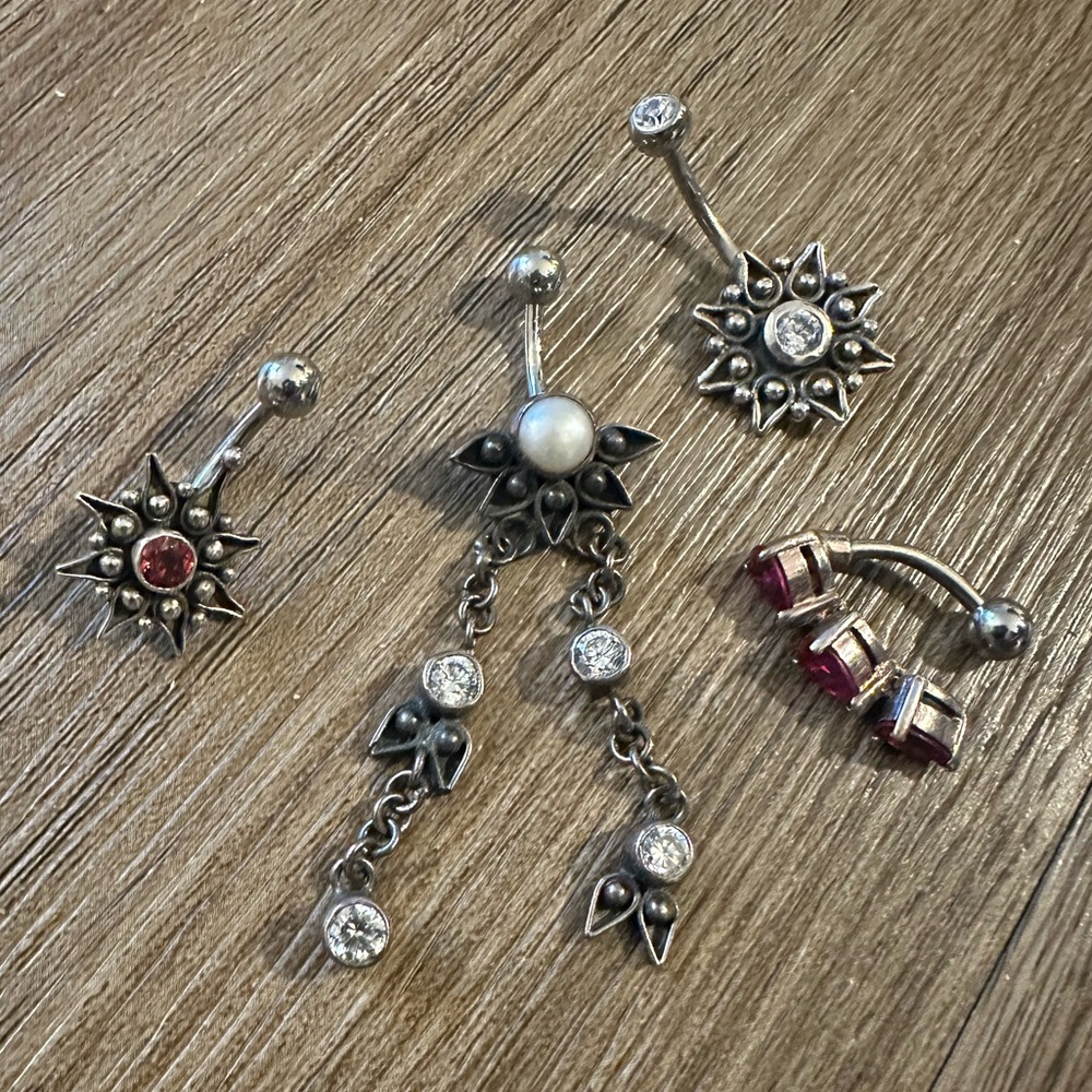 Sterling + Surgical Steel Belly Ring Bundle